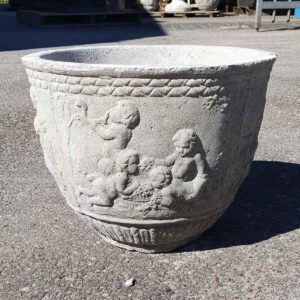 Bloempot rond - Klassiek reliëf